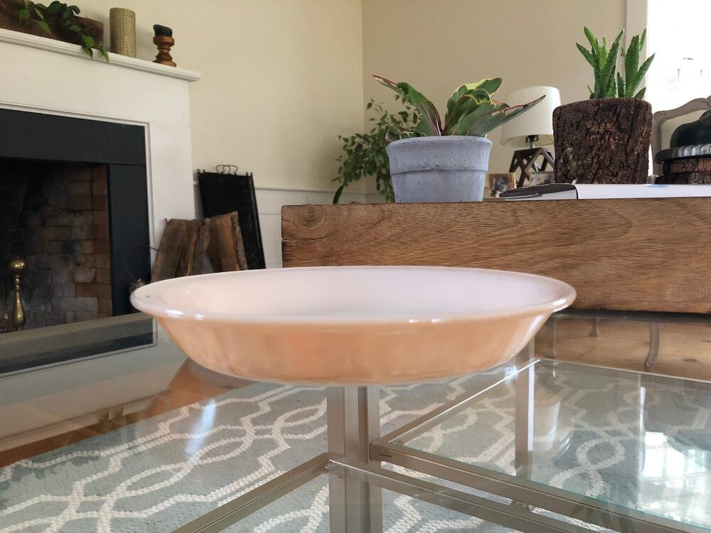 FIRE KING Peach/Copper Lusterware 9" Pie Plate #460
